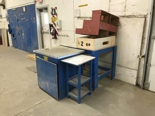 Lot of Asst. Shop Built Tables, Stairs, Stands, etc.