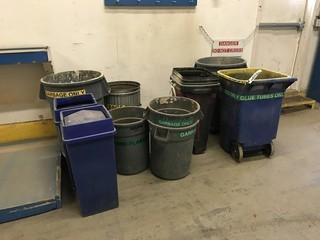 Lot of (10) Asst. Waste Bins