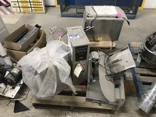 Lot of (2) Globe Commercial Meat Slicers, Belleco Toaster Oven, Bunn Hot Water Tank, etc.