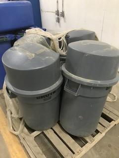 Lot of (4) Asst. Waste Bins w/ Lids