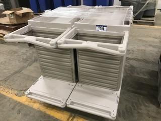 Lot of (2) Drawer Filing Cabinet, (2) House Keeping Carts, (1) 2-Tier Cart, Task Chair, etc.