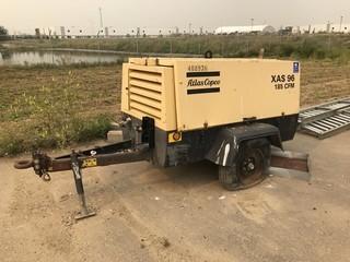 Atlas Copco Compressor XAS96, 185CFM, 2,124hrs Showing