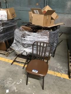 Lot of (3) Pallets of Upholstered Metal Dining Chairs (Approx. 30 Chairs)