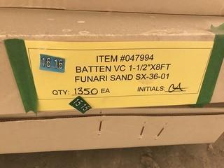 Lot of Funari Sand 1.5" X 8' Batten Trim (Approx. 1350 Pcs)