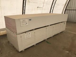 Lot of Adobe White 5/8" X 4' X 12' Wrapped Drywall (Approx. 69 Sheets)