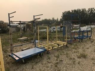 Lot of (4) Asst. Metal Mobile Material and Shop Carts