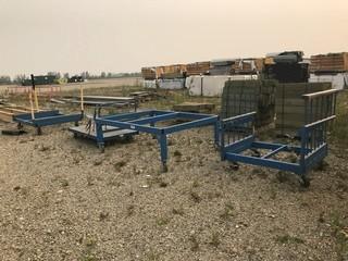 Lot of (4) Asst. Metal Mobile Material and Shop Carts