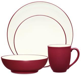 Noritake Colorwave Coupe 4 Piece Place Setting, Service for 1 (NTK6067_27052402) - Rasberry