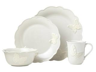 Lenox Meadow Butterfly Carved 4 Piece Place Setting, Service for 1 (LNX8703_21113628) White