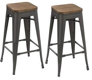 BTEXPERT 30-inch Industrial Metal Vintage Stackable Bar Stools (AM5003MGM-A) - 4 Pieces