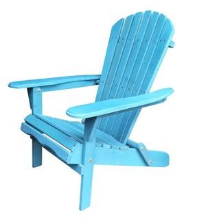 Beachcrest Home Cuyler Solid Wood Folding Adirondack Chair (BCHH7060_23000249) - Blue