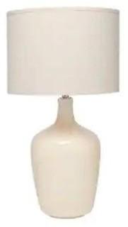 Plum Jar Table Lamp in Cream Ceramic with Drum Shade (BLJARWW255CD) - Taupe / 1 pcs