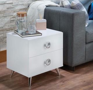 Orren Ellis Crowell 2 Drawer Nightstand (BNZB0457_25766698) - White
