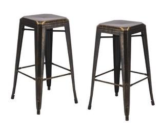 Vogue Furniture Direct Backless Metal 30 Bar Stool" (VFDI1041_24542294) - Set of 2 - Blk/Gld