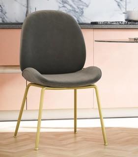 Cosmo Living - C008414 - UPH Dining Chair - Astor Upholstered Dining Chair - (COGL1051) - 2 pcs - Velvet Light Grey w/Gold Metal Legs