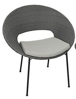 Set of 2 - Hampton Bay - Margie - Round Grey Patio Chairs- Rattan
