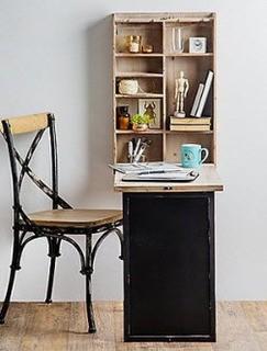 Gracie Oaks Artlone Fold-Away Wall-Mounted Convertible Table Floating Desk (LPPN1001)
