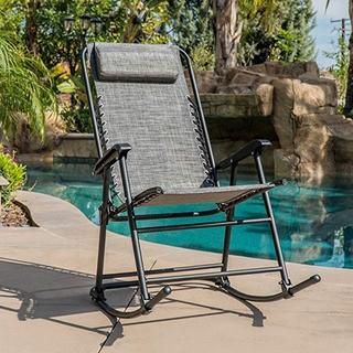Belleze - Outdoor Folding Rocking Chair - 014-HG-14060-GY