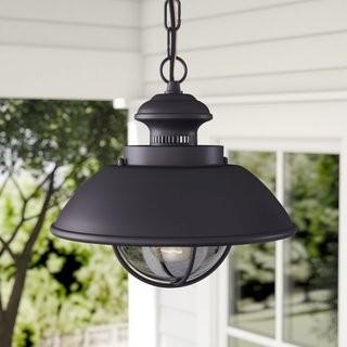 Laurel Foundry Modern Farmhouse Inglewood 1-Light Outdoor Hanging Lantern (LFMF2114_23347636) - Textured Black Finish
