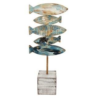 Foreside Fish Stack Table Art (FDAD02403)