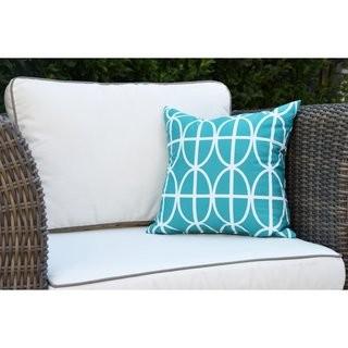 Wrought Studio Crosswhite Ovals and Stripes Geometric Print Indoor/Outdoor Throw Pillow (VARK4003_26349071_26349073) - Green / 16x16 / 2 Pieces