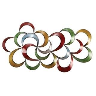 Contemporary 17x35" Multicoloured Abstract Iron Wall D?cor (64252)