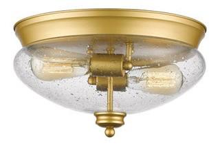 Z-Lite (722F2-SG) Amon 2 Light Satin Gold Flush Mount Ceiling Light