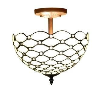 Warehouse of Tiffany Byanca Style Jeweled 2-Light Semi Flush Mount (WHY2970)