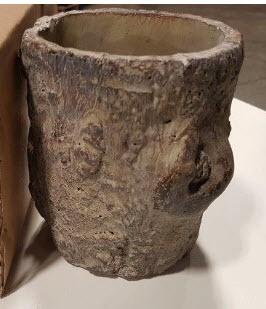 Cement Vase 6.5"x5.25"x6.5" - Brown / 2 pcs