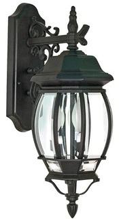 Nuvo Large Wall Lantern Textured Black w Clear Panels (60-893)