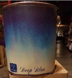 6.75"x7.75" Ceramic Bucket w Handle - Blue - 2 pcs 