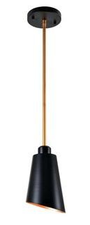 Kenroy Home Alvar 1-Light Black Mini Pendant with Black Shade