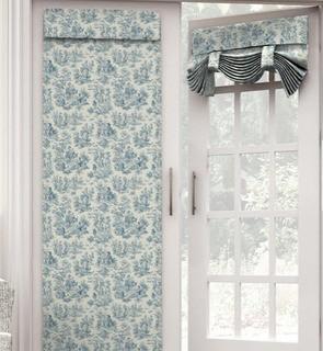 Waverly Charmed Life Toile Semi-Sheer Tab Top Single Curtain Panel - Cornflower / 2 pcs / 26"x68"