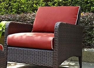 Biltmore Outdoor Wicker Back and Seat Cushion Cover Pack Sangria - Orange