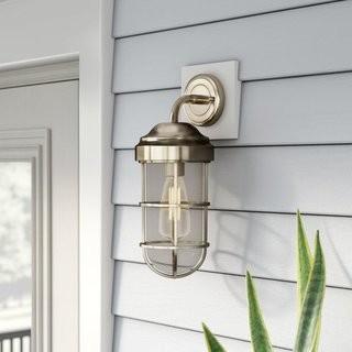 Beachcrest Home Humphries 1-Light Armed Sconce (BCHH7236_23353117) - Blk