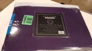 New York Collection Heavy Weight Luxury Micro Fiber Duvet Set - Twin / Purple / 2 Pieces