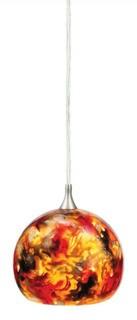 Vaxcel Milano Mini Pendant Ember Melange Glass Satin Nickel Finish (PD57125SN)