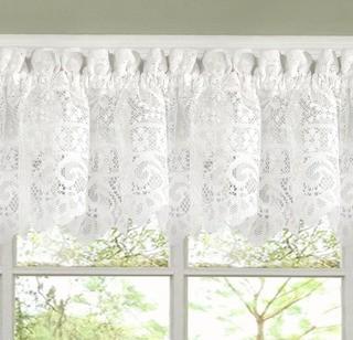 Sweet Home Collection Old World Style Floral Heavy Lace Kitchen 58 Window Valance (SWET1448) - 3 pcs