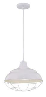Beachrest Home Stetson 1 Light Pendant - White, 9.25Hx17"W (RWHC17-WH)