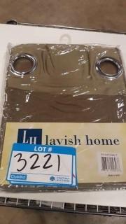 Lavish Home Grommet Curtain Panel (63-84T096-T) - Green / 54x84" / 6 pcs