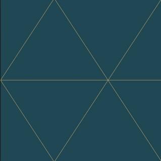 Moonlight Twilight 33' x 20.5" Geometric Wallpaper Roll Teal (BZH9460) - 2 pcs