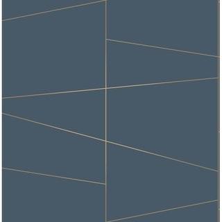 Mercer41 Kwiatkowski Deco Fracture 33' L x 20.5 W Wallpaper Roll (MECY1085_30610802) - 4 Rolls - Blue, Beige, Grey, Silver