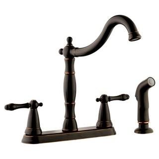 Design House Oakmont Double Handle Kitchen Faucet with Side Spray (VFJ2175_11169350) - Rubbed Brnze