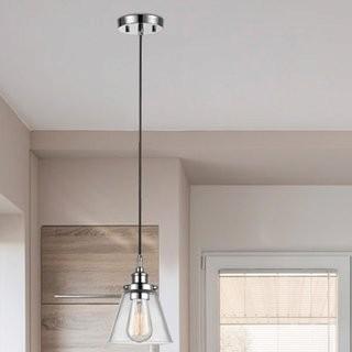 Williston Forge Bruss 1-Light Inverted Pendant (WLFR7213) - Chrome Finish