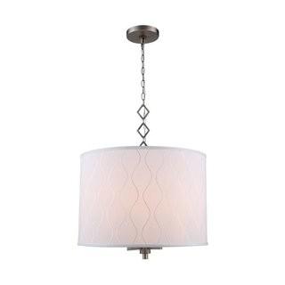 Red Barrel Studio Marbleton 4-Light Drum Pendant (RDBT2901_23155814) - Vintage Nickel / White