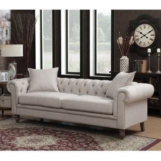 Juliet Chesterfield Sofa  - Beige Linen