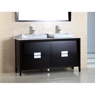 Grey / White Marble - Dual sink Vanity - minor damage - 20" x 60"