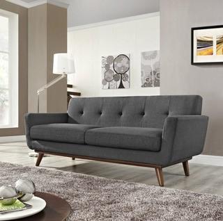 Langley Street Johnston Tufted Upholstered Loveseat (LGLY5289_21903778)- Grey