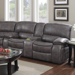 E-Motion Furniture Micah Reclining Loveseat (PLKH1117) - Grey Faux Leather