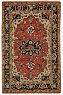  Feizy Ustad 6112f Red - Black 2' x 3' Area Rug